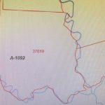 A digital map section shows an area labeled "A-1092" with the number "37019" inside it, bordered by red lines and a blue irregular line resembling a river; areas "37018," "129924," and "37026" are nearby.