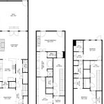 Black and white floor plan of a three-story house, showing room layouts for each floor, including garage, living areas, kitchen, bedrooms, bathrooms, and labeled measurements; total area is 2,727 sq. ft.