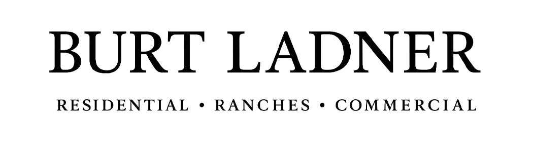 BLRE Black Print Logo - Text Only Black text on a white background reads "BURT LADNER" with smaller text below: "RESIDENTIAL • TEXAS RANCHES REAL ESTATE • COMMERCIAL".